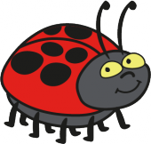 cartoon ladybug smiling
